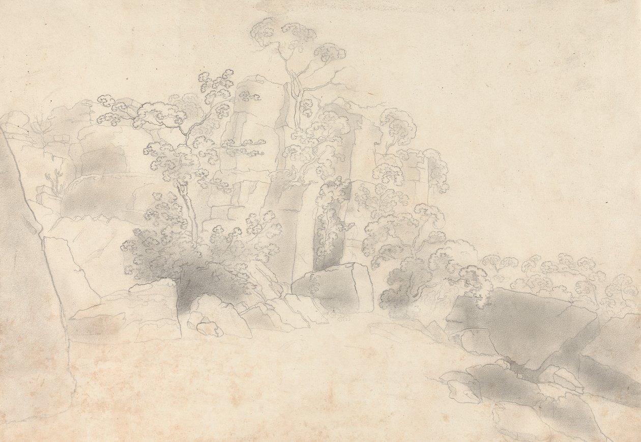 Landschap met rotsen door Robert Mabon