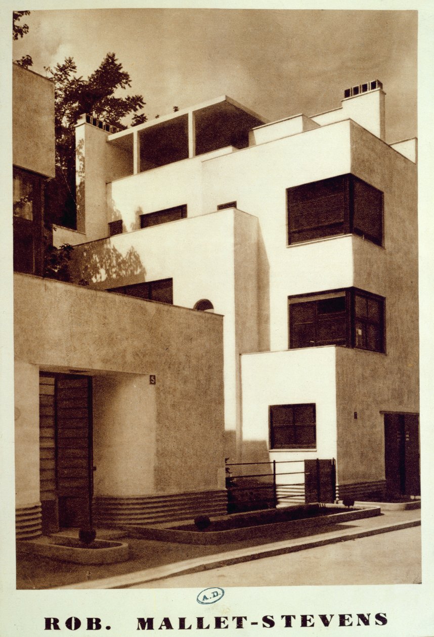 Huis aan de rue Mallet-Stevens, 16e arrondissement in Parijs, ca. 1930 door Robert Mallet Stevens