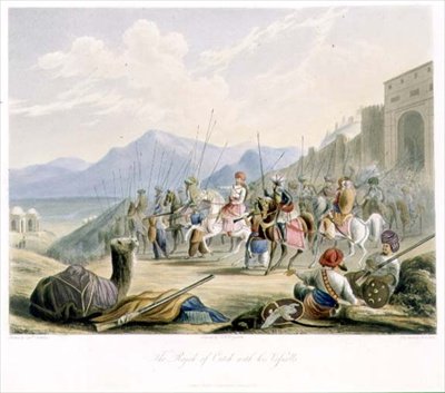 De Radja van Cutch, Desal II (1819-60) met zijn Vazallen, uit Volume I van 