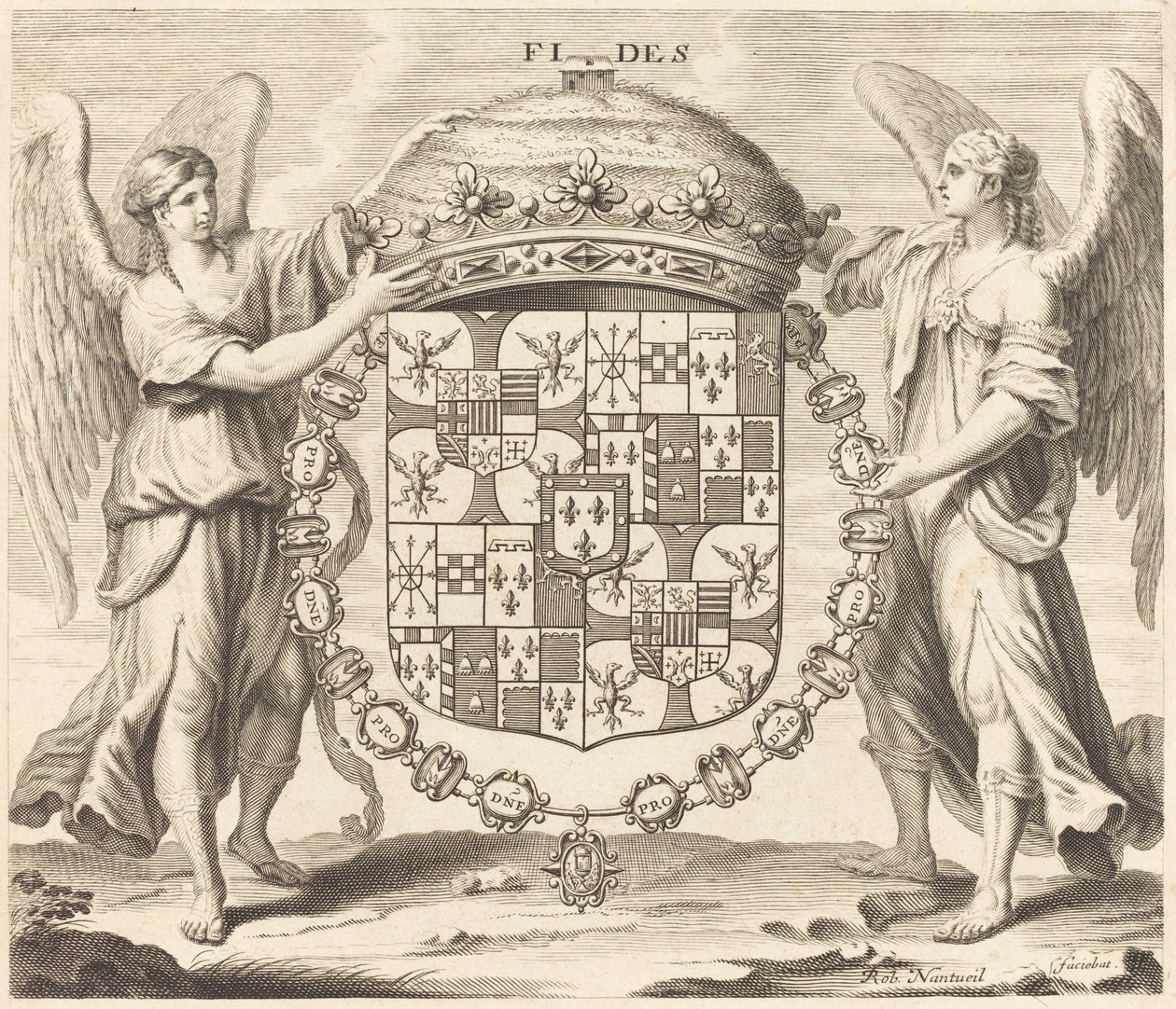 Wapens van Karel II, Hertog van Mantua door Robert Nanteuil
