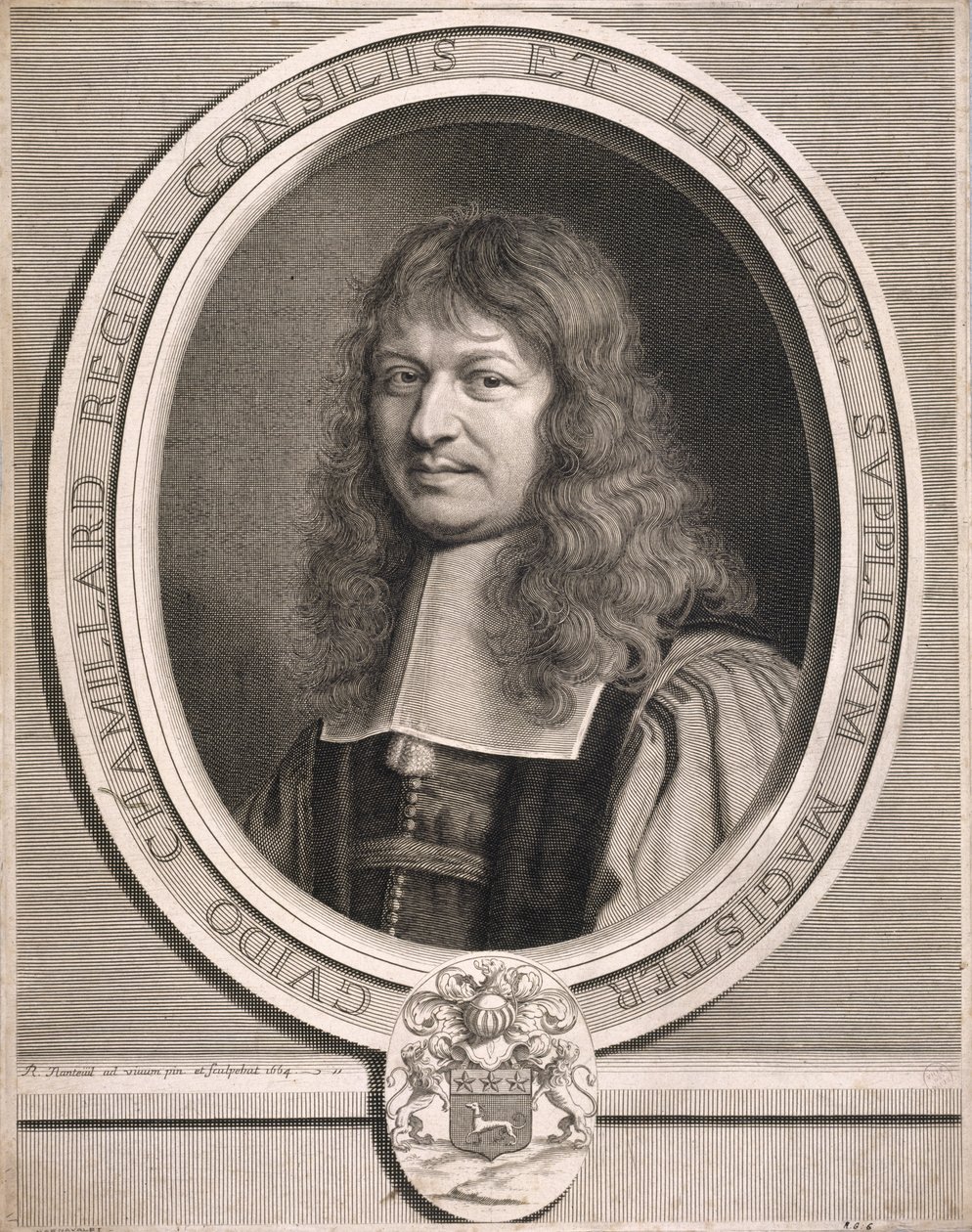 Guido Chamillard, meester van verzoekschriften. 1664. door Robert Nanteuil