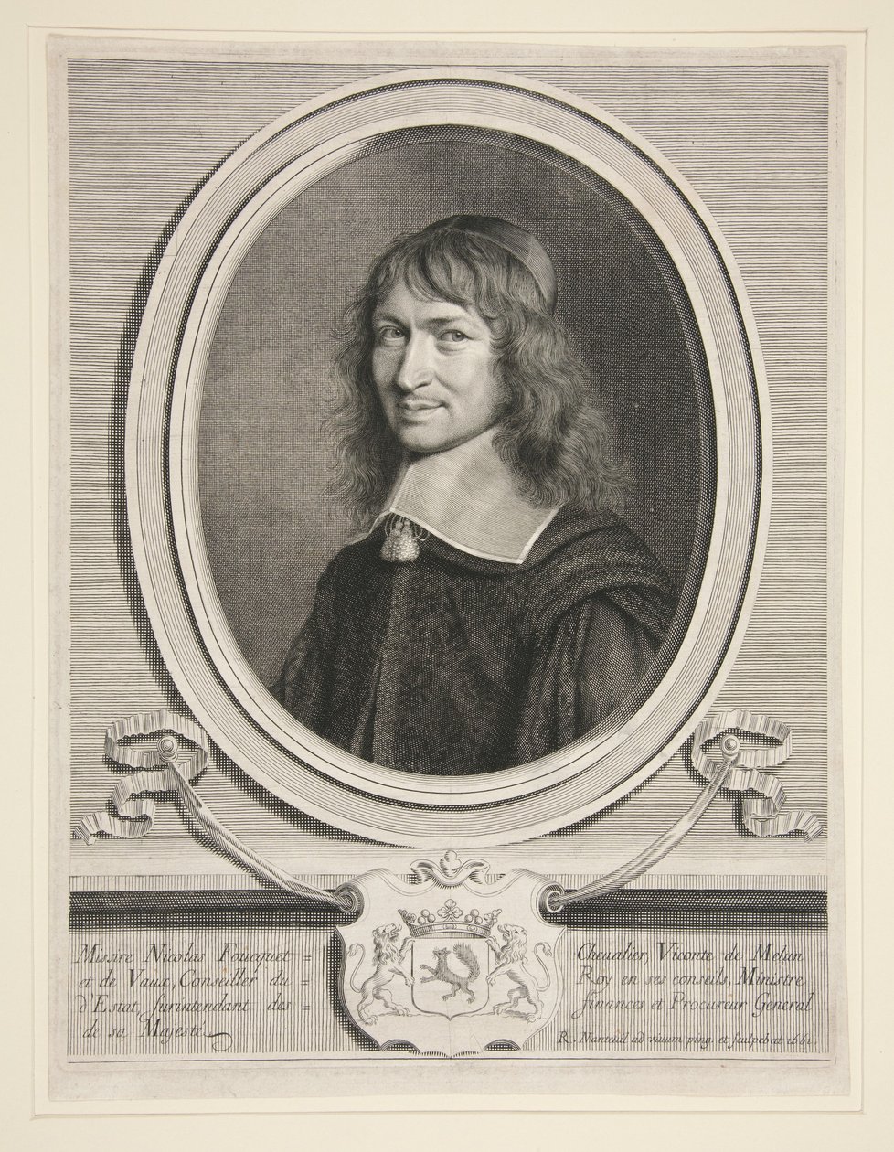 Nicolas Fouquet (Foucquet), burggraaf van Melun en Vaux door Robert Nanteuil