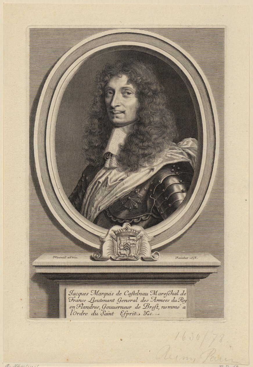 Portret van Jacques II de Castelnau, Frans maarschalk door Robert Nanteuil