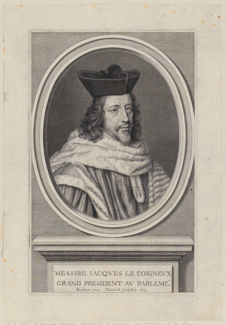 Portret van Jacques Le Coigneux door Robert Nanteuil