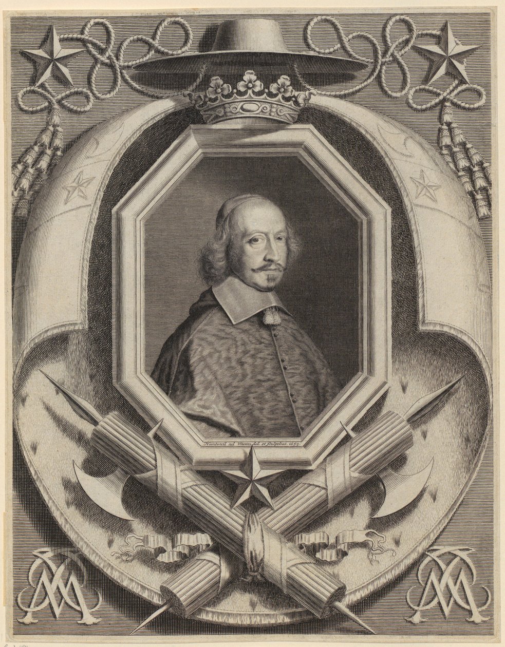 Portret van kardinaal Jules Mazarin door Robert Nanteuil