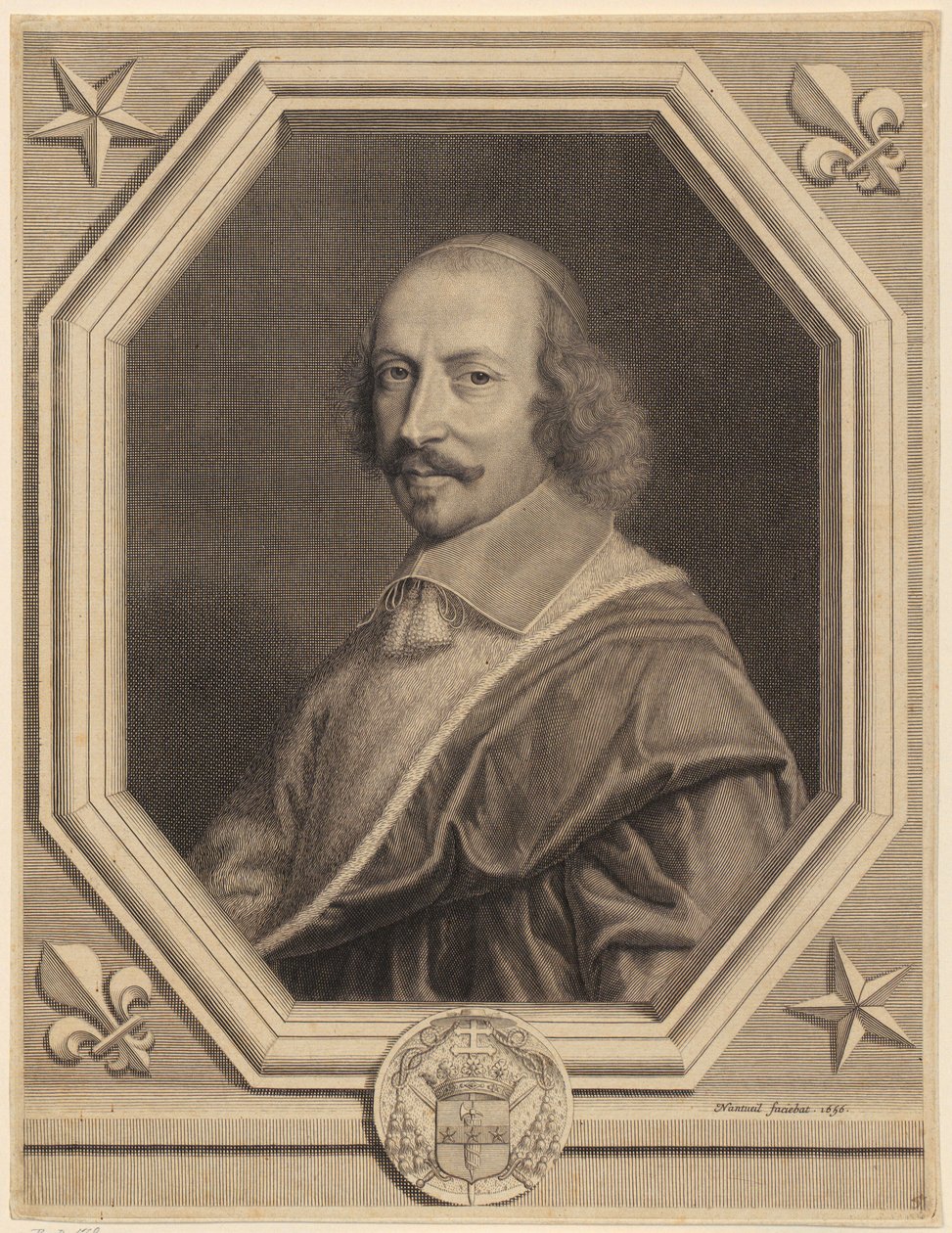 Portret van kardinaal Jules Mazarin door Robert Nanteuil