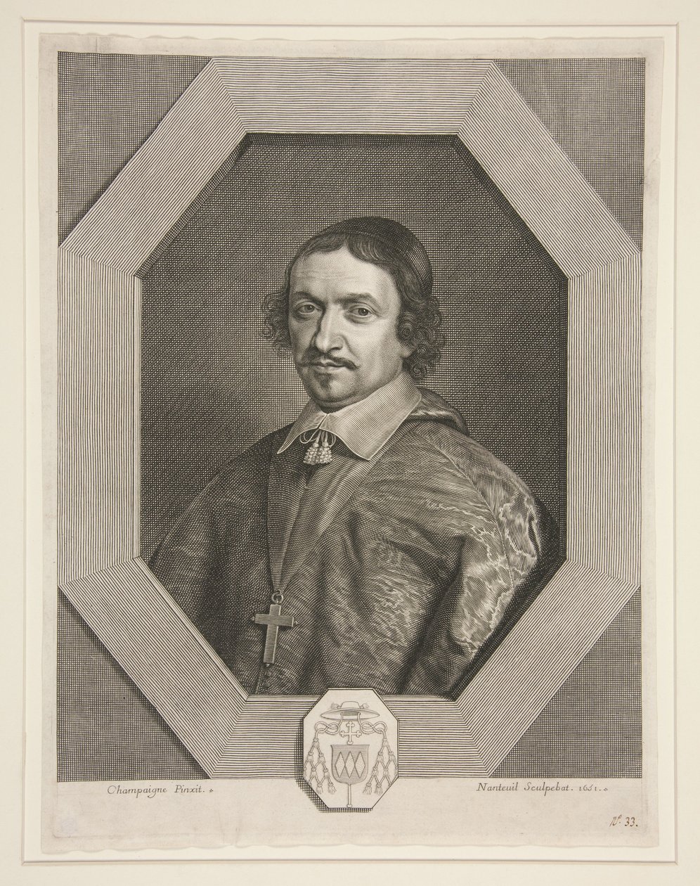 Victor Le Bouthellier, aartsbisschop van Tours (1596-1670) door Robert Nanteuil