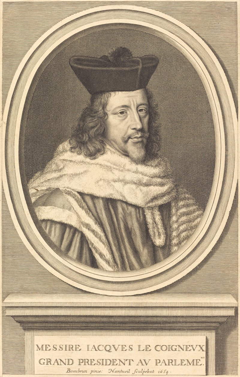 Jacques Le Coigneux door Robert Nanteuil after Henri Beaubrun