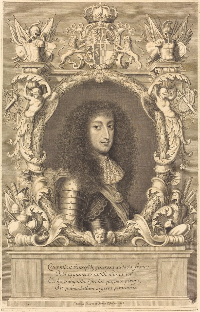 Charles-Emmanuel, hertog van Savoye door Robert Nanteuil after Justus van Verus