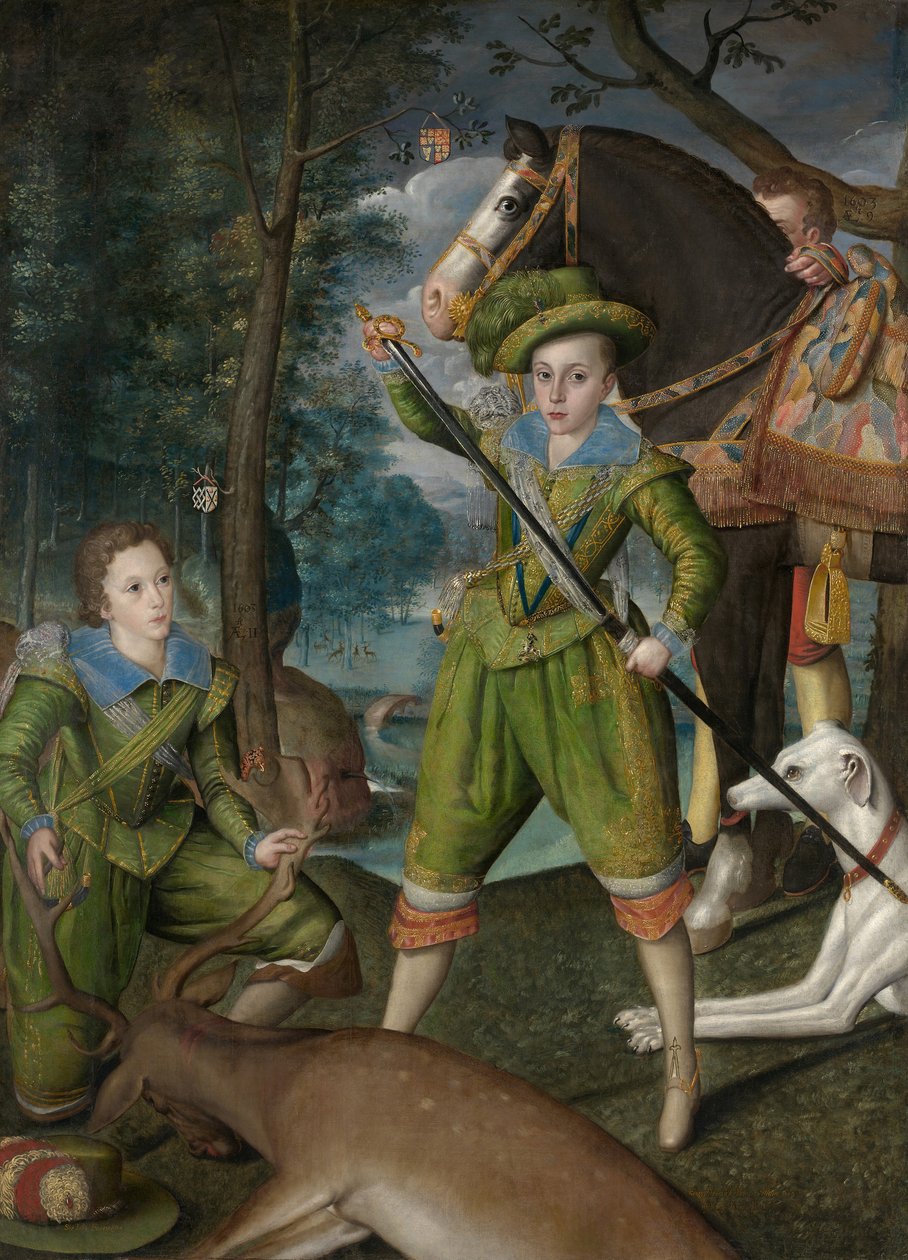 Henry Frederick 1594-1612, Prins van Wales, met Sir John Harington 1592-1614, 1603 door Robert Peake I