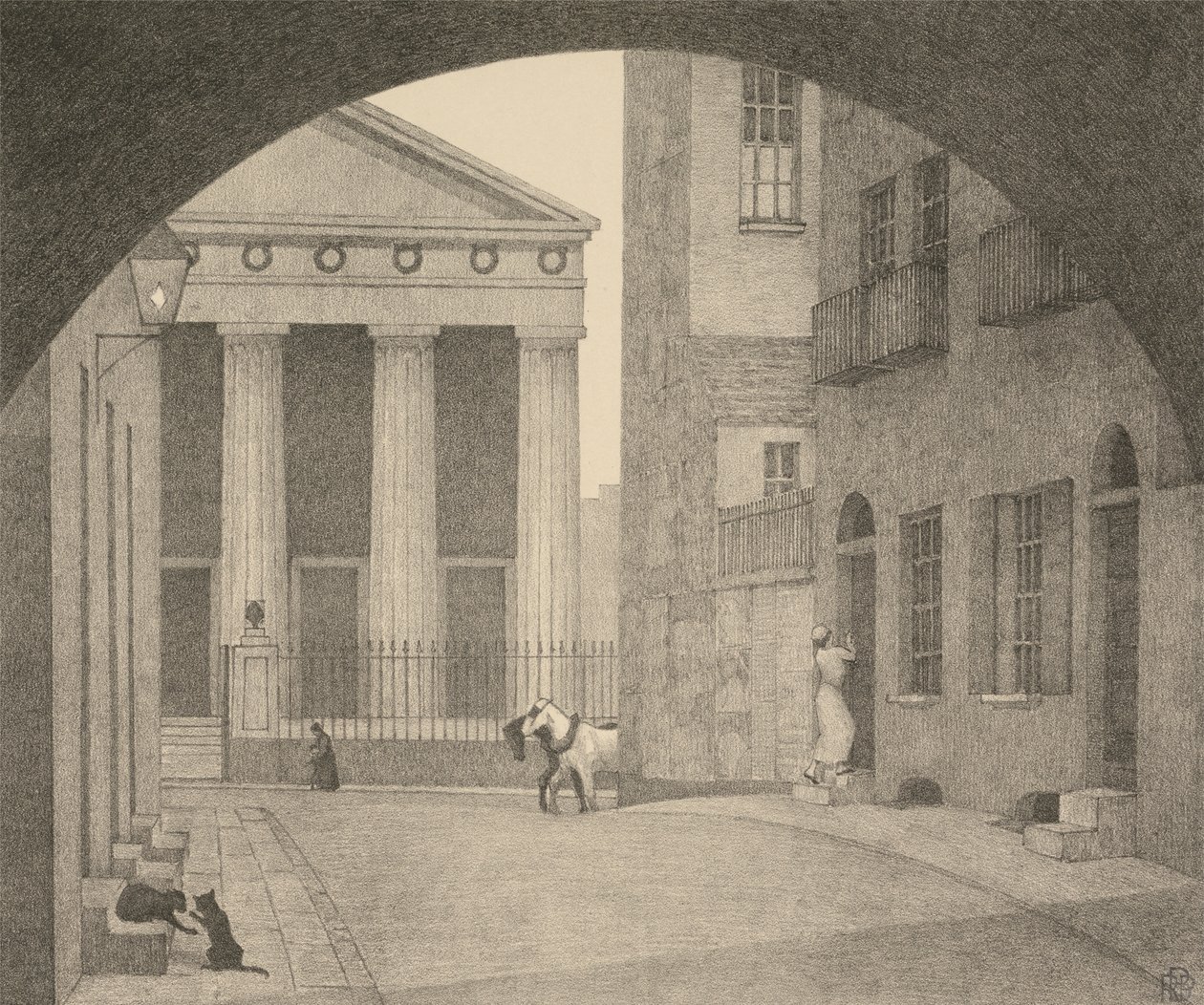 Een Londense kerk door Robert Polhill Bevan