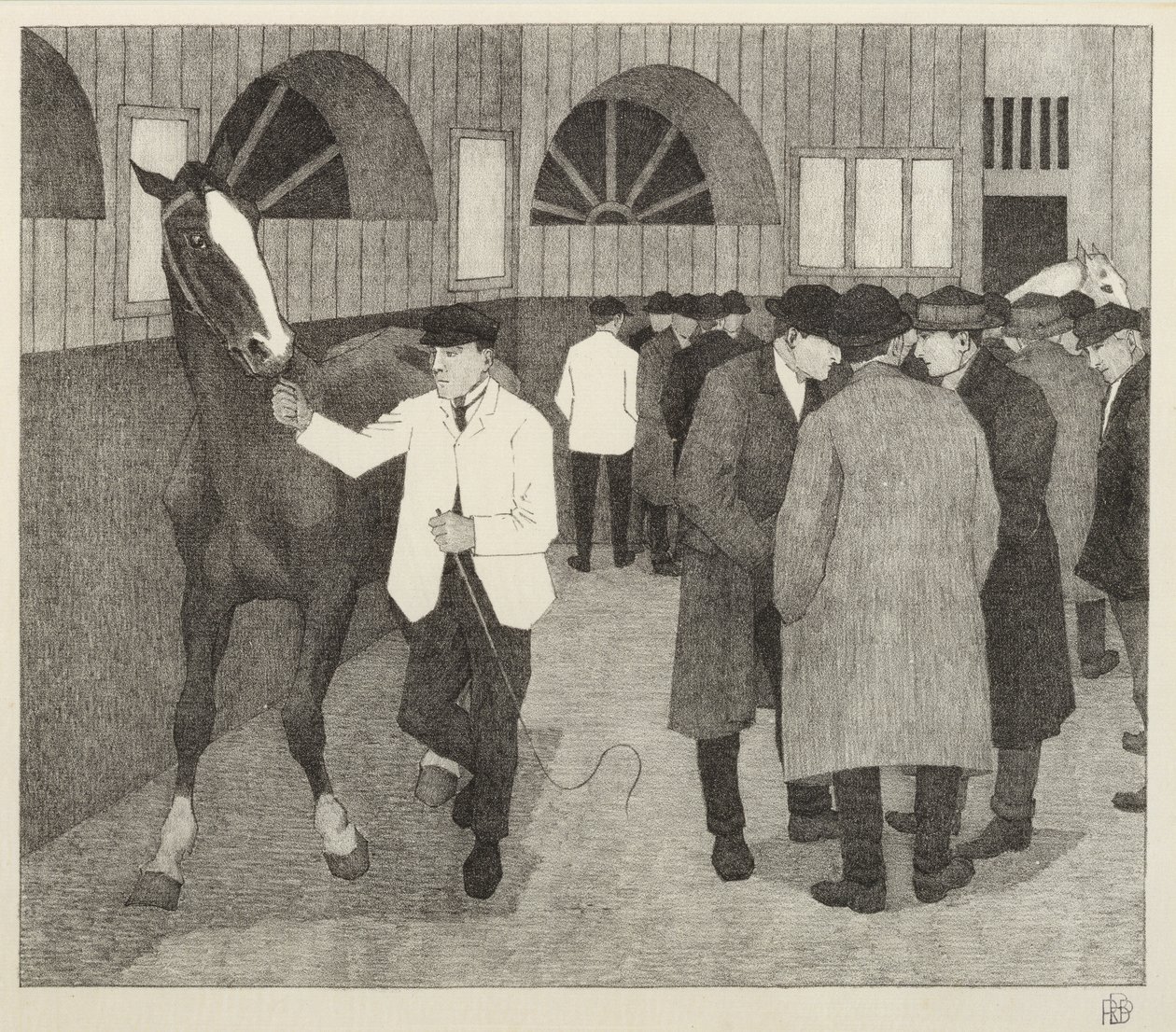 Paardenhandelaren bij de Barbican, 1921 door Robert Polhill Bevan