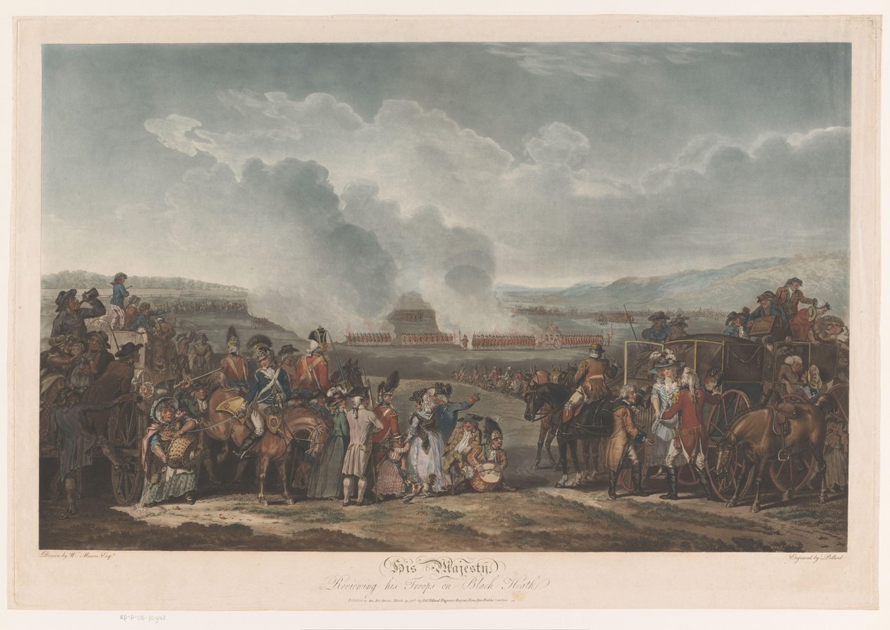 George III bekijkt zijn troepen bij Blackheath door Robert Pollard (I)