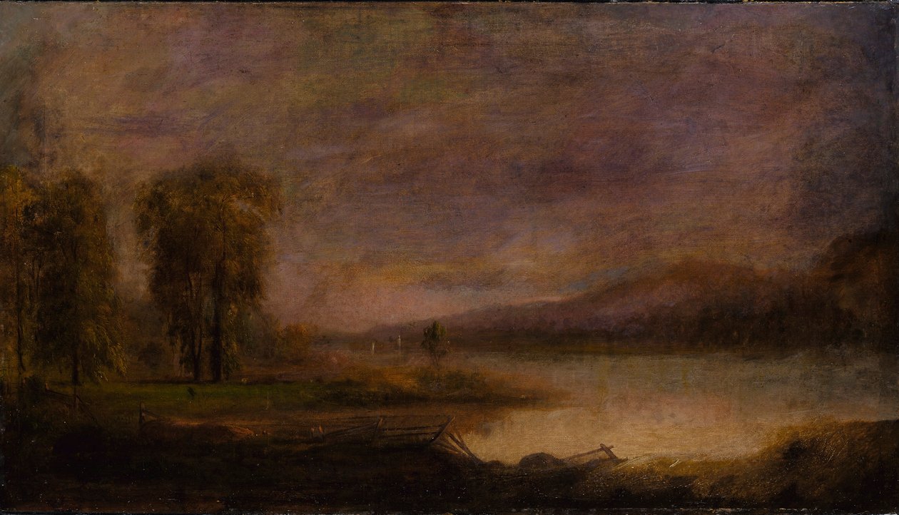 Landschap met meer door Robert S. Duncanson