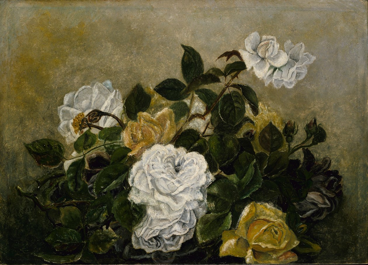 Rozen - Prachtstilleven, Stilleven met rozen door Robert S. Duncanson