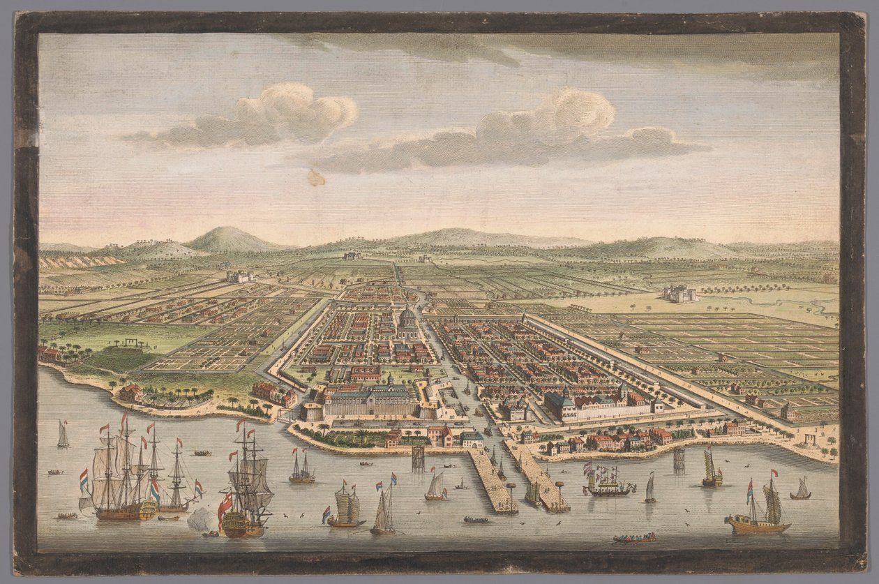 Gezicht op de stad Batavia door Robert Sayer