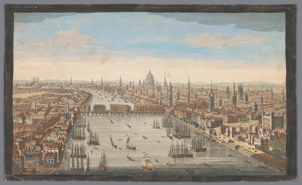 Gezicht op de stad Londen door Robert Sayer