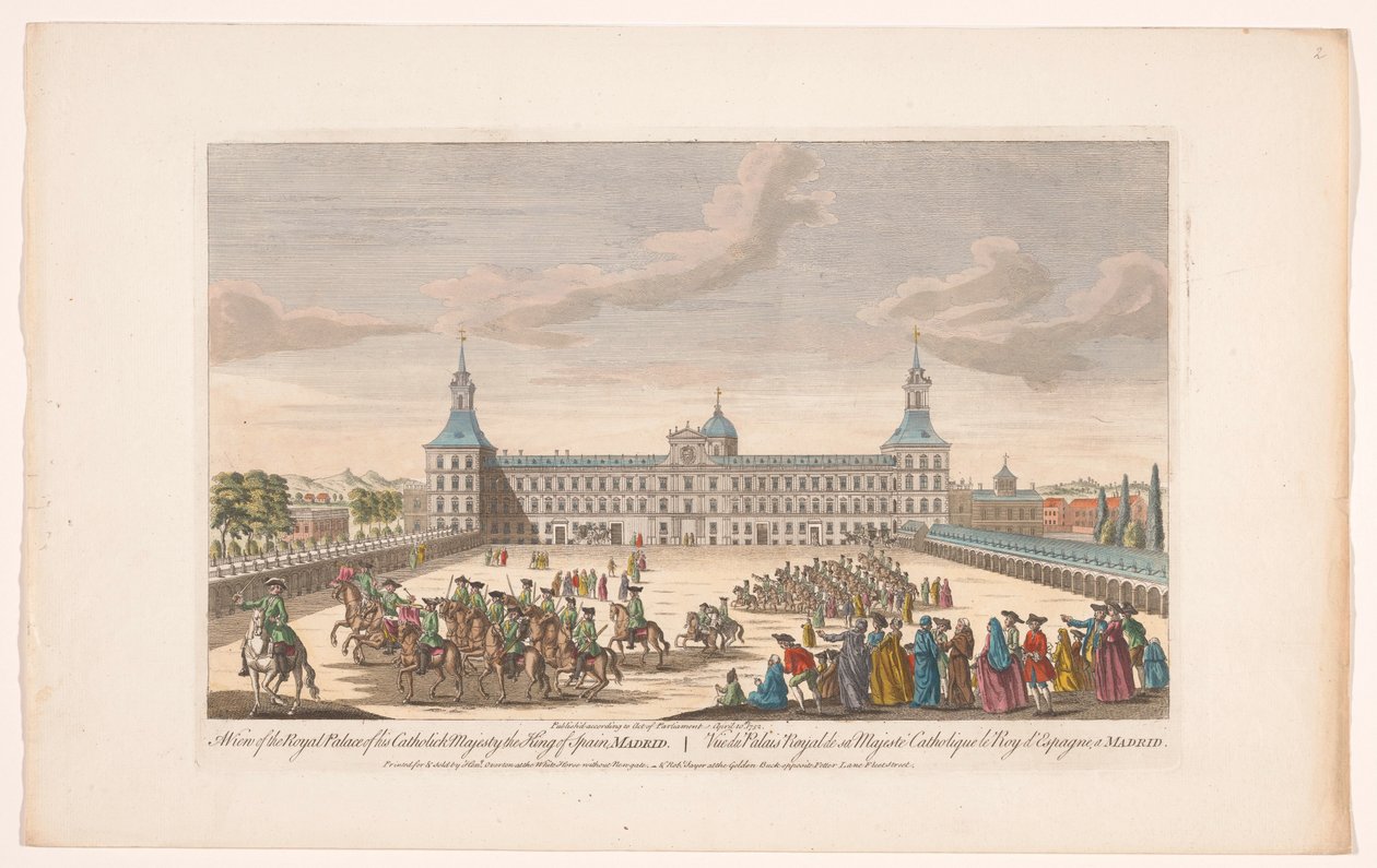 Gezicht op het Koninklijk Paleis te Madrid door Robert Sayer