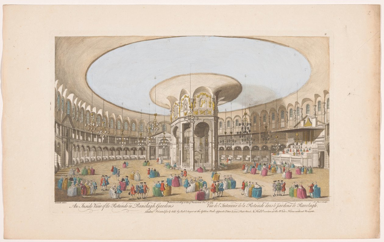 Gezicht op het interieur van de Rotunda in Ranelagh Gardens te Londen door Robert Sayer