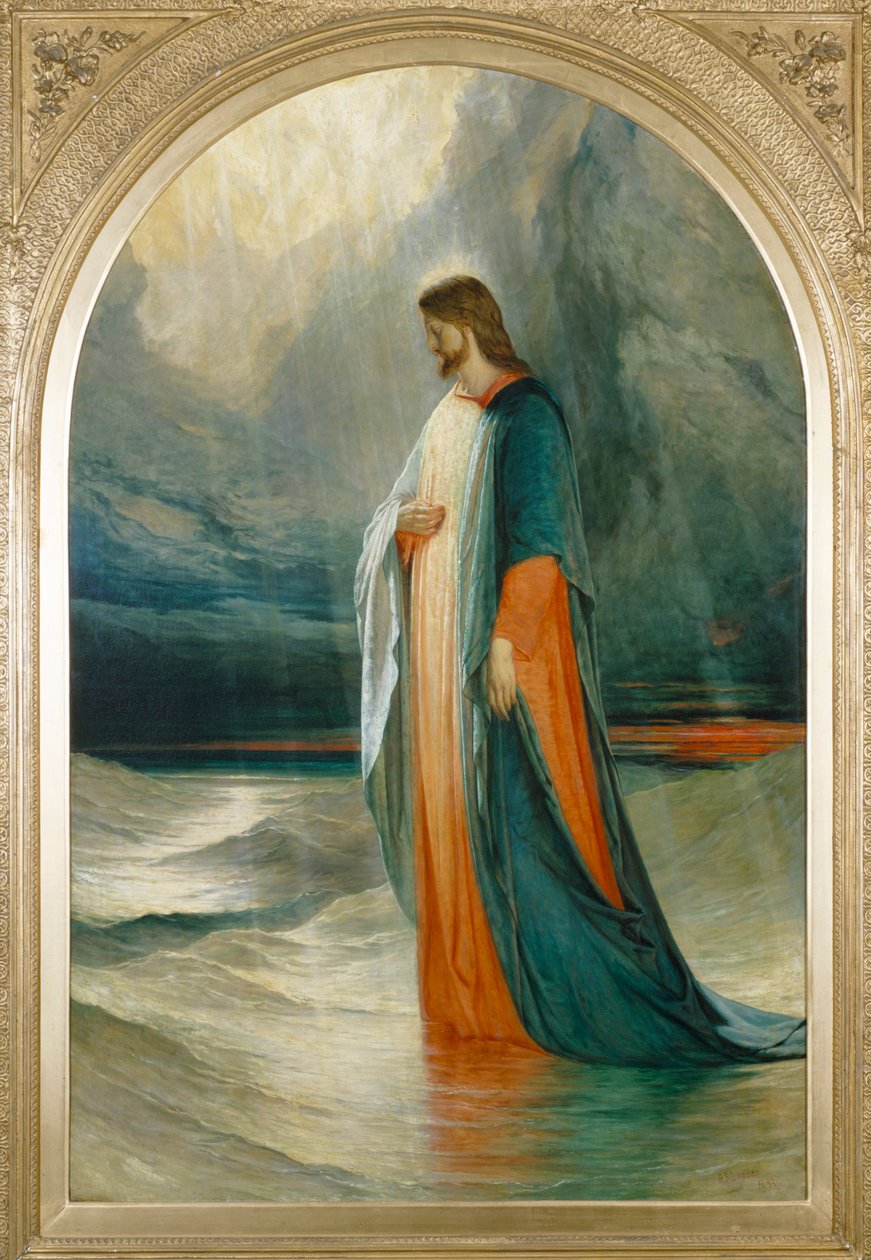 Jezus liep naar hen toe, lopend op de zee, 19e eeuw door Robert Scott Lauder