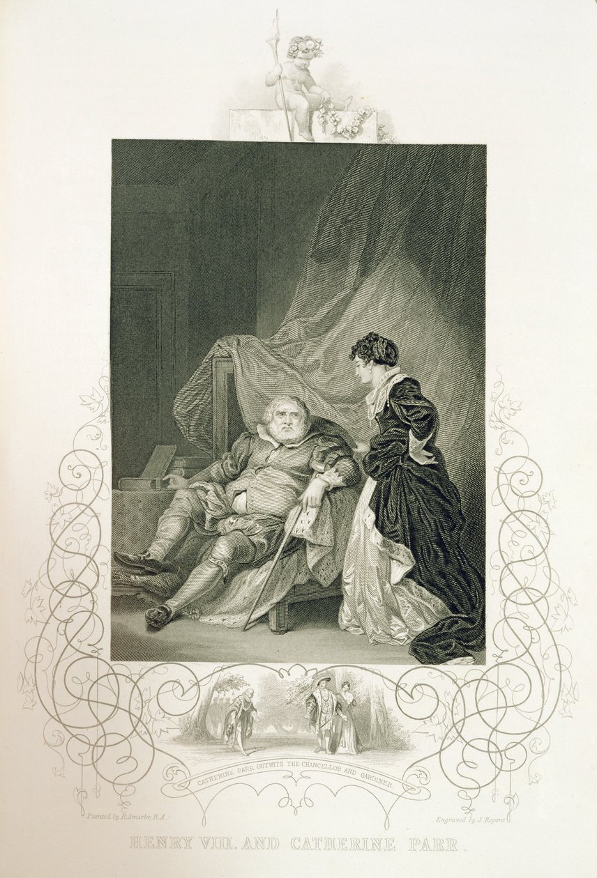 Henry VIII en Catherine Parr, in het toneelstuk Henry VIII of 