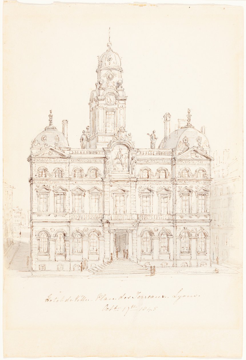 Hôtel de Ville, Place des Terreaux, Lyon door Robert Smirke