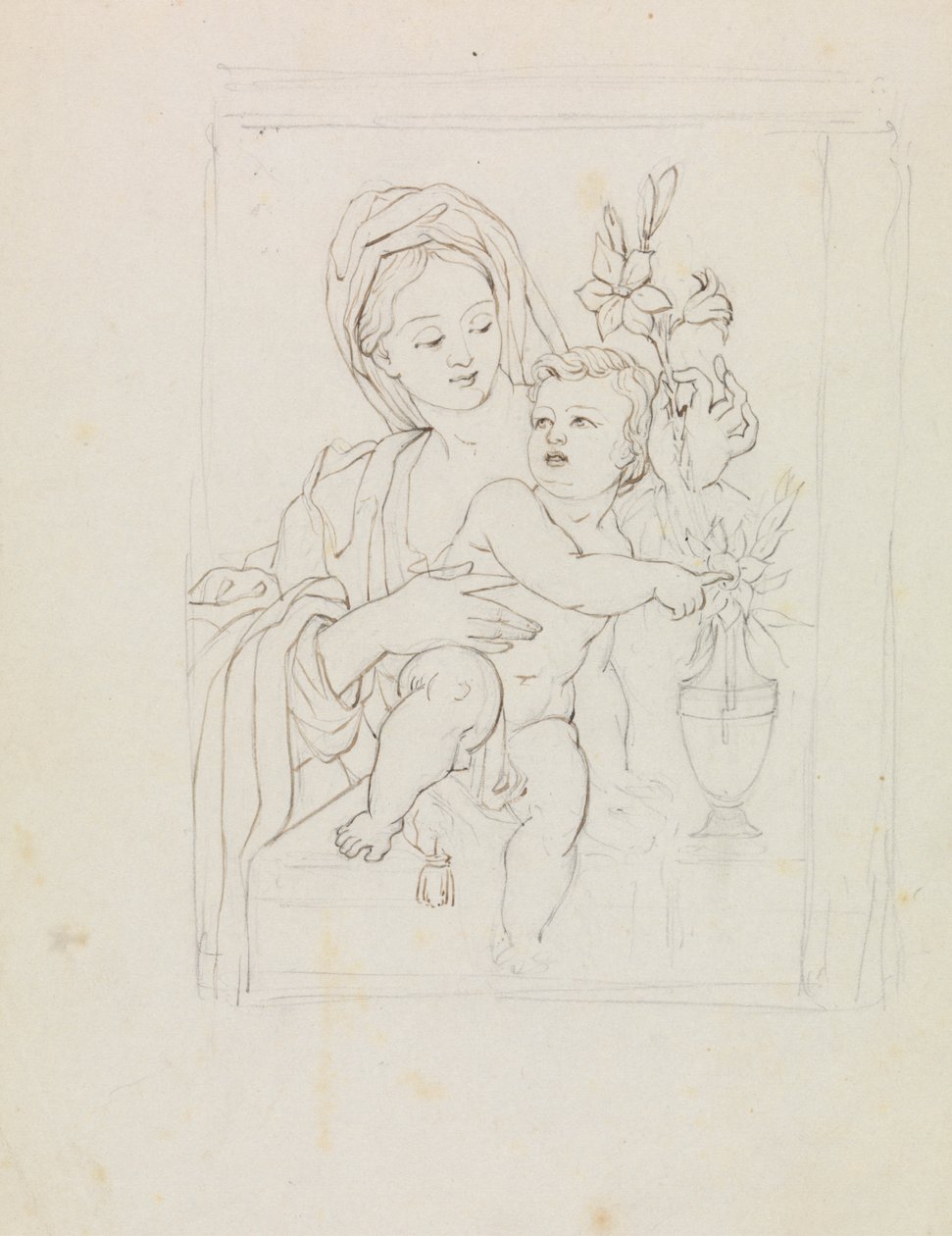 Studie van een vrouw en kind door Robert Smirke