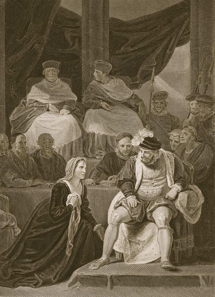 Proces van het huwelijk van Hendrik VIII, gegraveerd door T. Holloway, illustratie uit David Hume