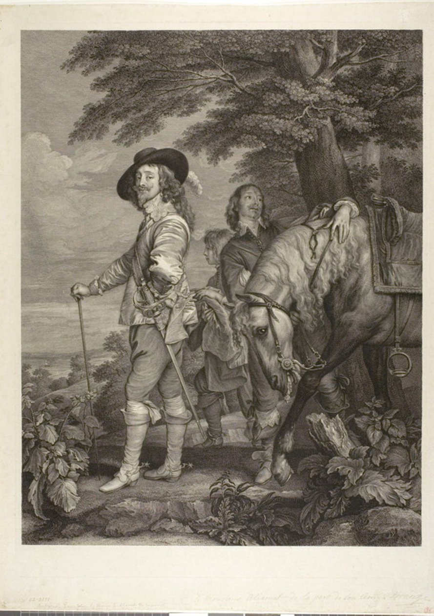 Karel I, koning van Engeland, met James, 1e hertog van Hamilton door Robert Strange