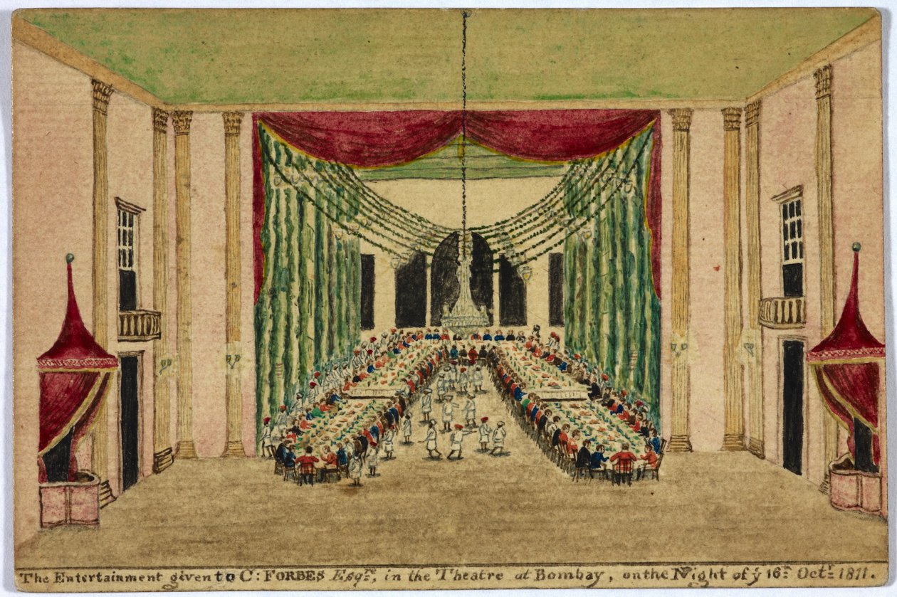 Het vermaak gegeven aan C. Forbes esquire in het theater in Bombay op de avond van 16 oktober 1811 door Robert Temple