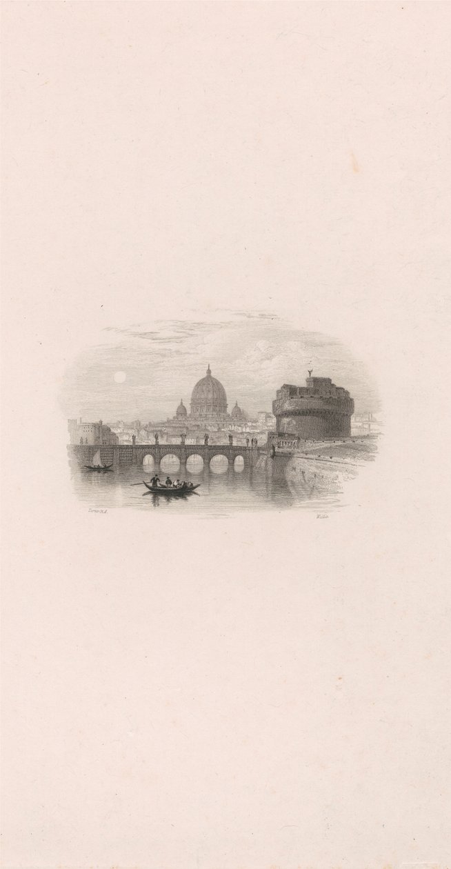 Rome, Kasteel van St. Angelo (vignet) door Robert Wallis