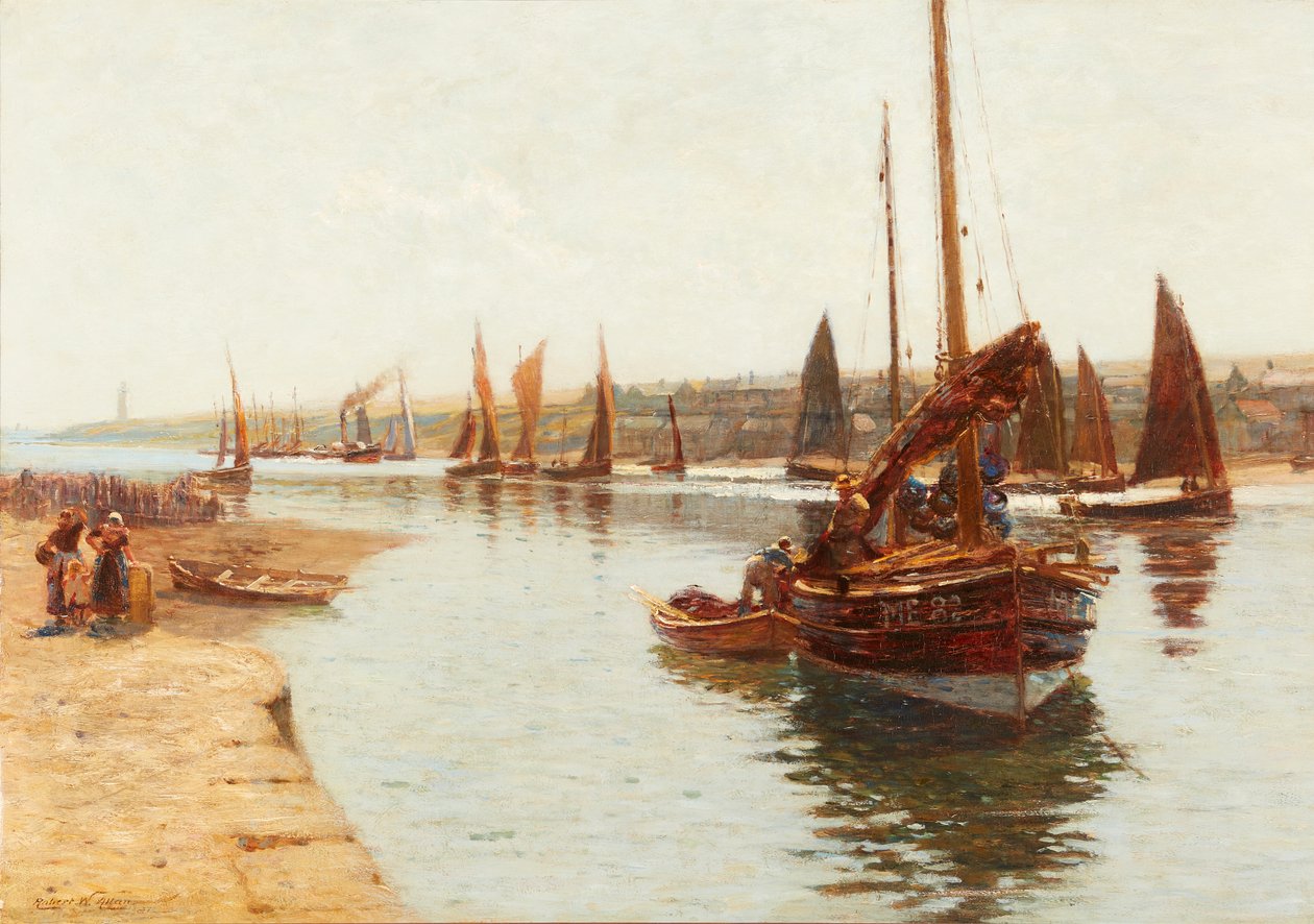 Aankomst van de Haringvisserij, Montrose door Robert Weir Allan