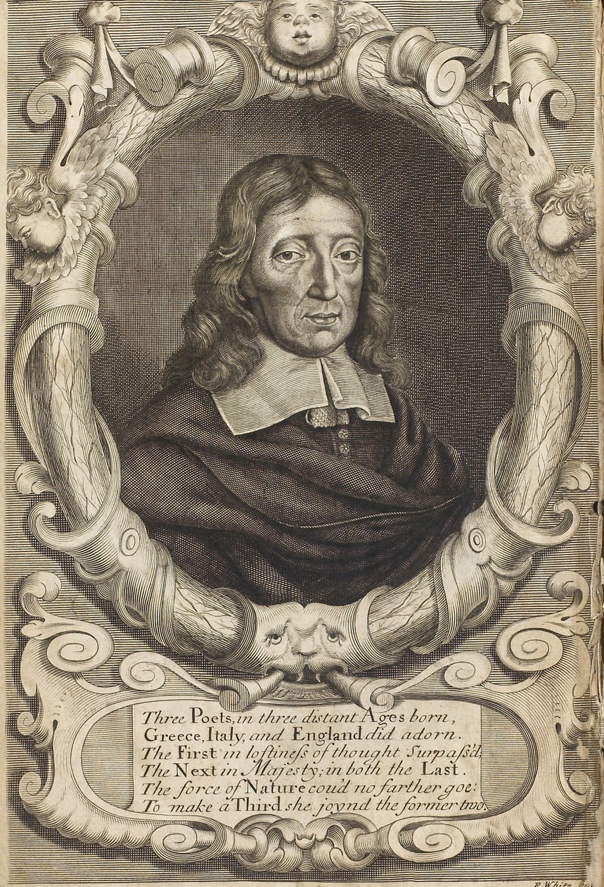 Portret van John Milton 1608-1674. Frontispice uit Paradise Lost door Robert White
