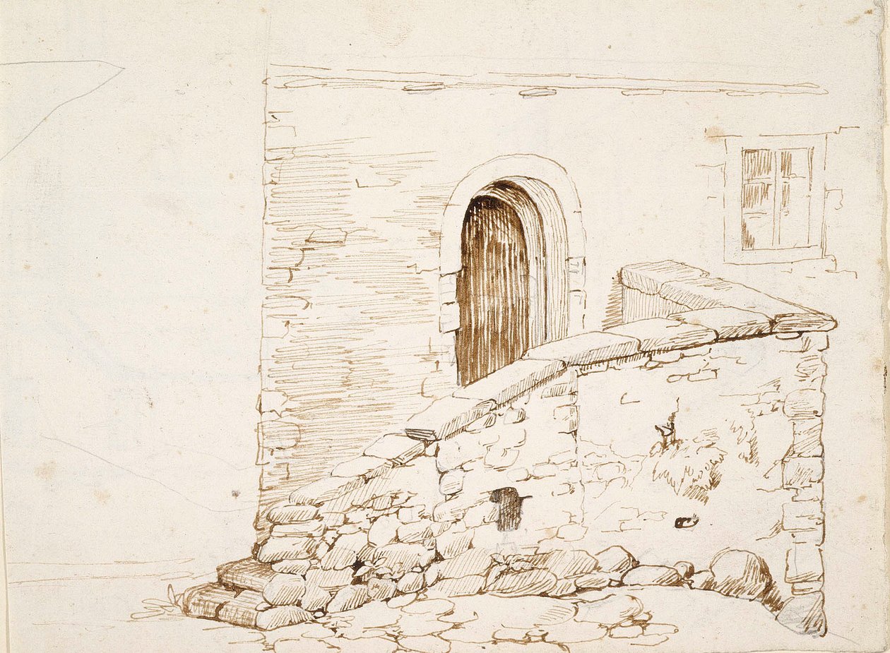 Muur en deur van een Italiaans huis door Robert Wilhelm Ekman