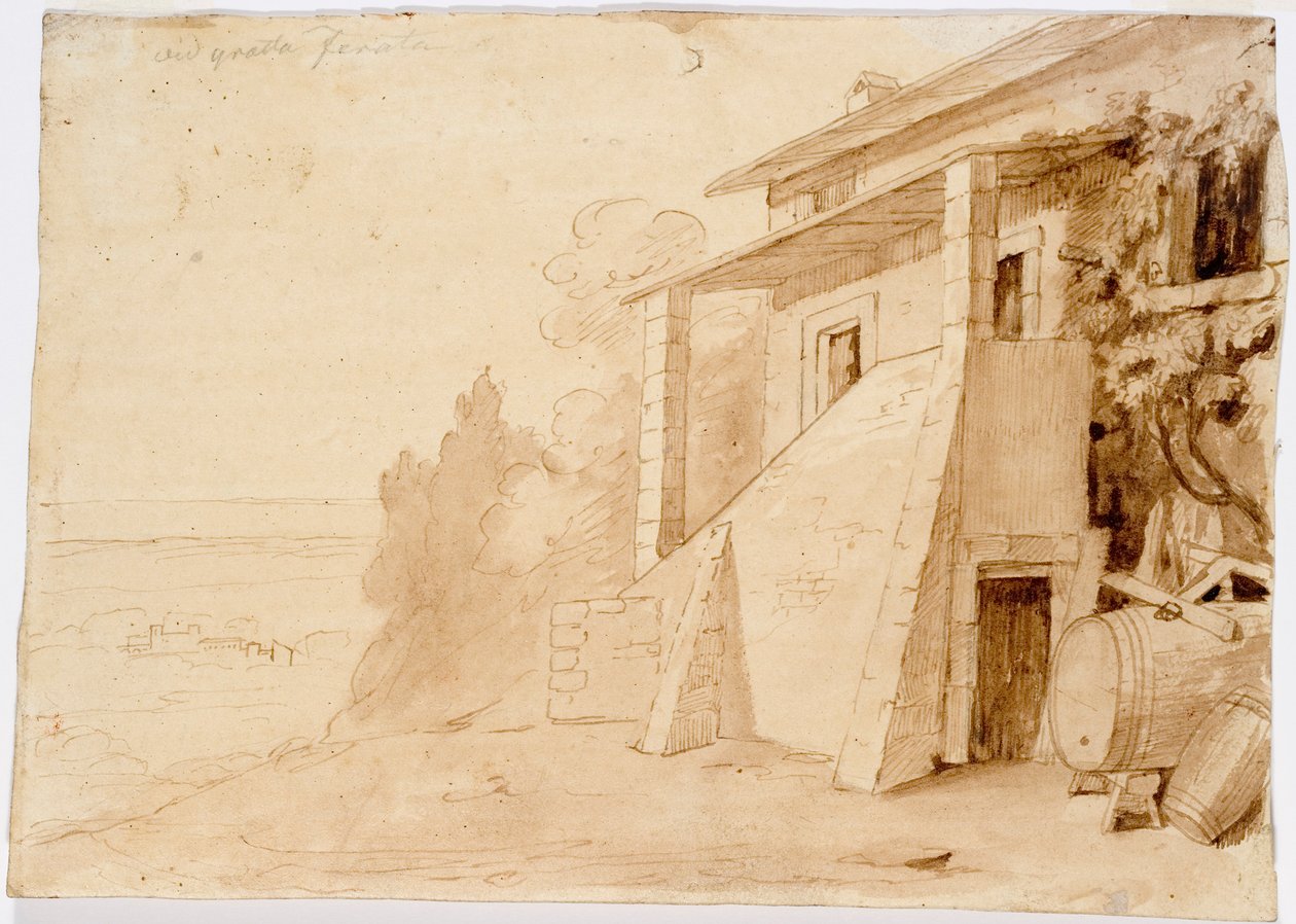 Landschap, Grottaferrata door Robert Wilhelm Ekman