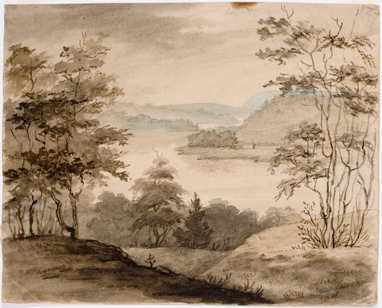Landschap met kronkelende rivier door Robert Wilhelm Ekman