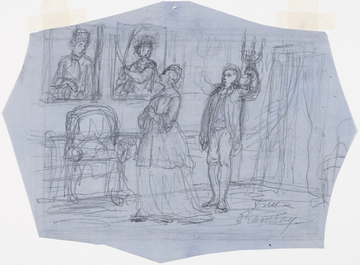Mevrouw Ramsay. Illustratie voor het gedicht Het visioen van de reiziger in de verhalen van stuurman Stål door Robert Wilhelm Ekman