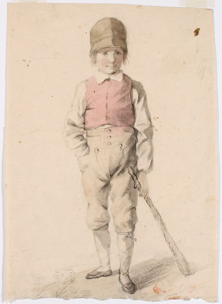 Staande jongen met een kar in zijn linkerhand door Robert Wilhelm Ekman