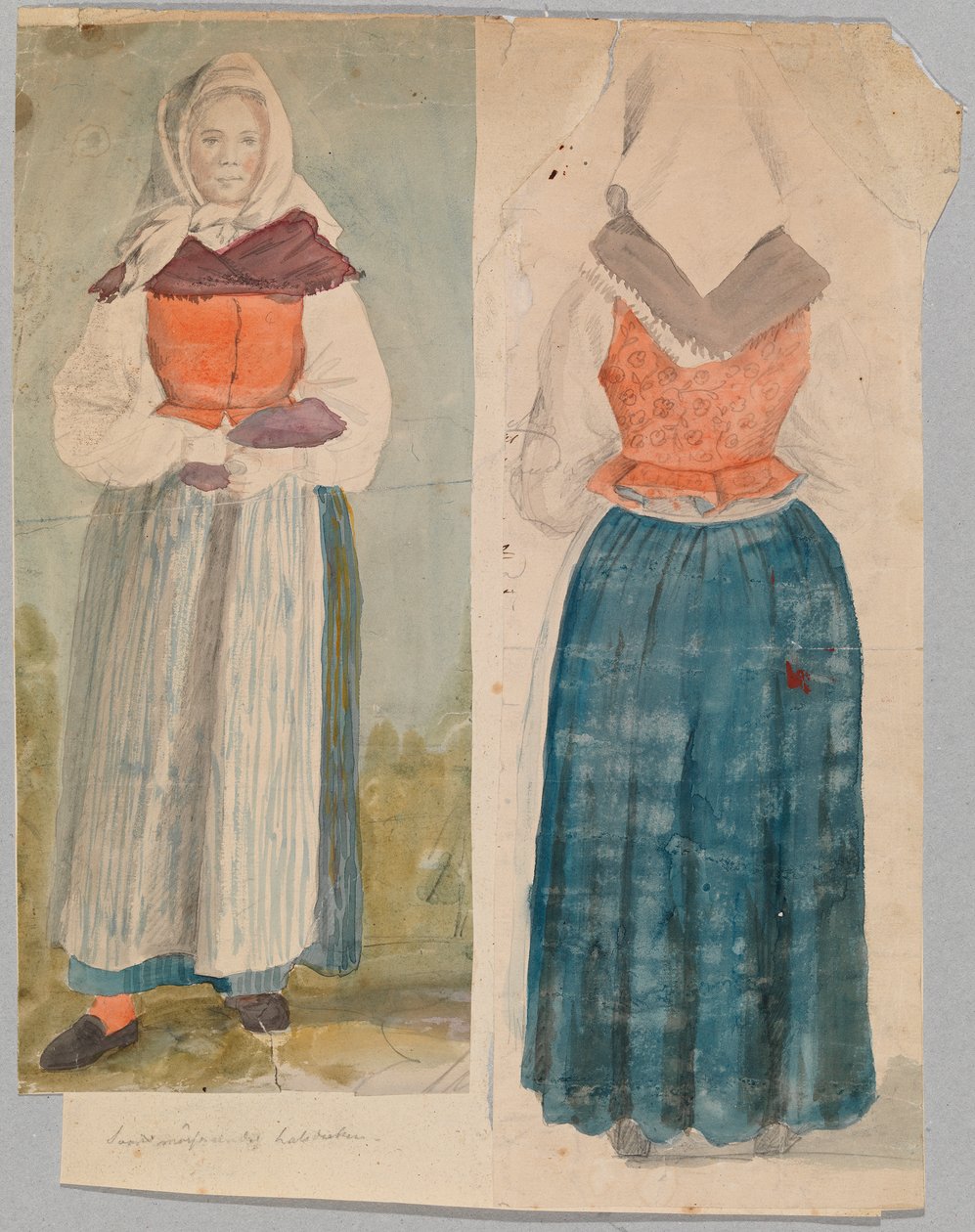 Vrouw in nationaal kostuum door Robert Wilhelm Ekman