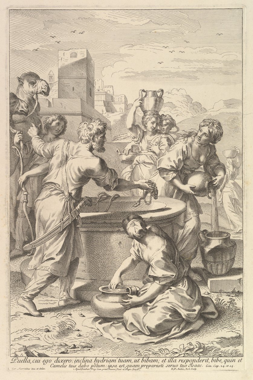 Rebecca en Eliezer door Robert van Audenaerde