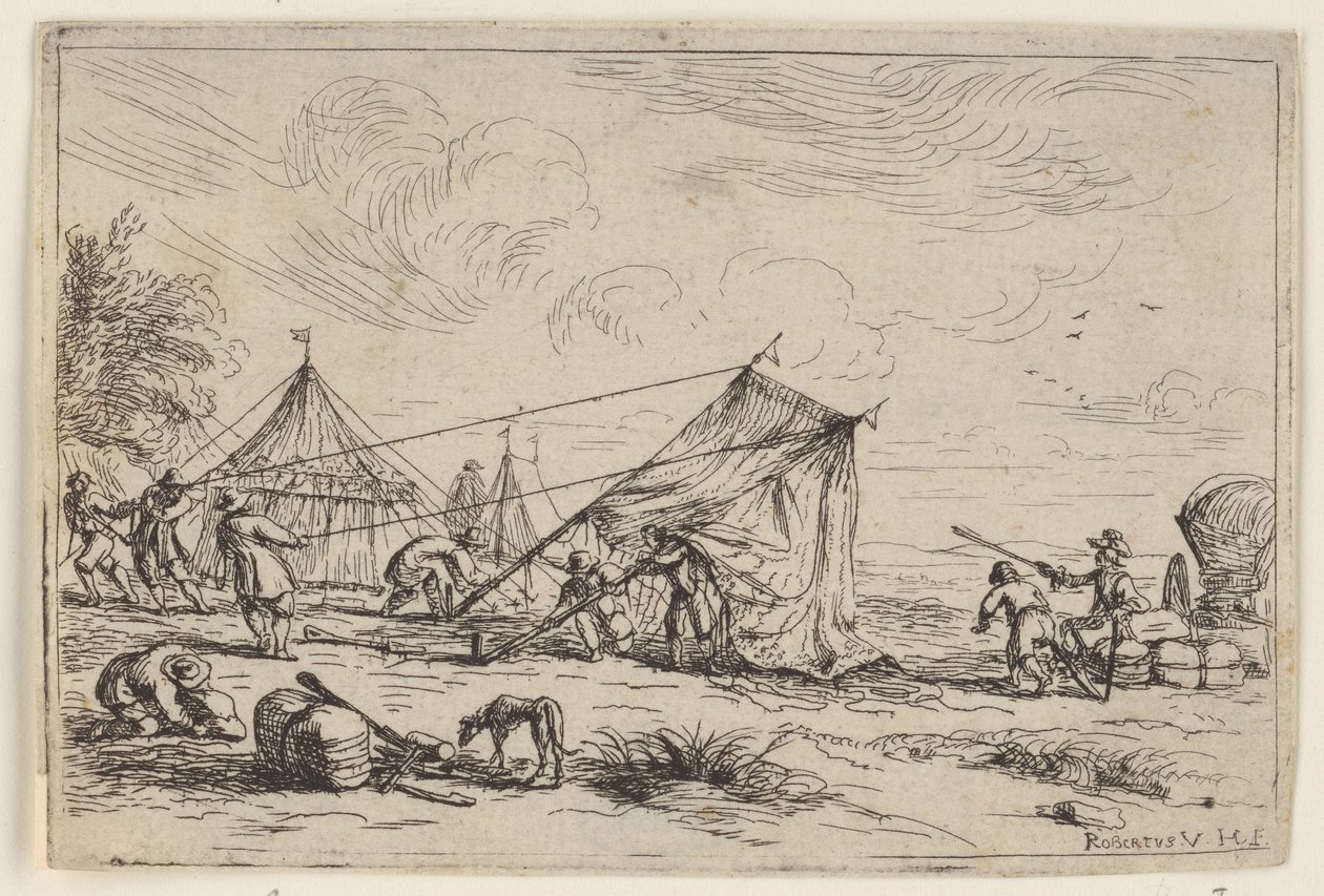 Opzetten van een tent door Robert van den Hoecke