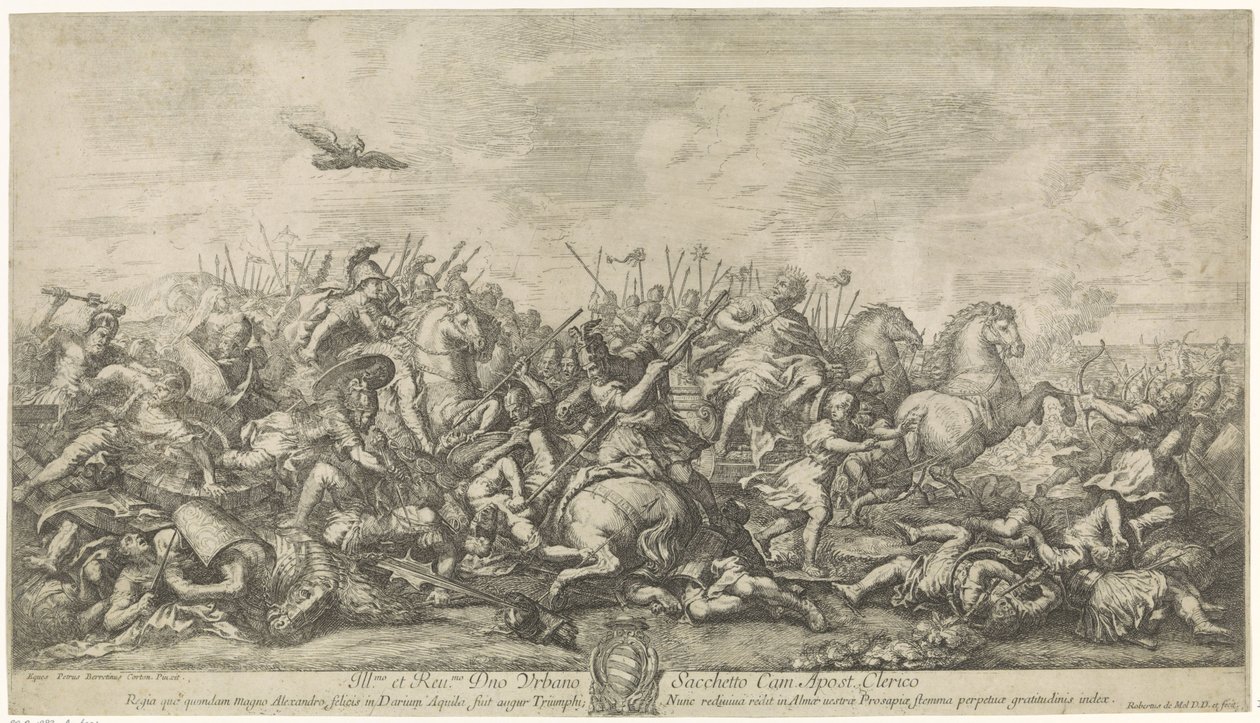 Strijd tussen Alexander de Grote en Darius III door Robertus de Mol