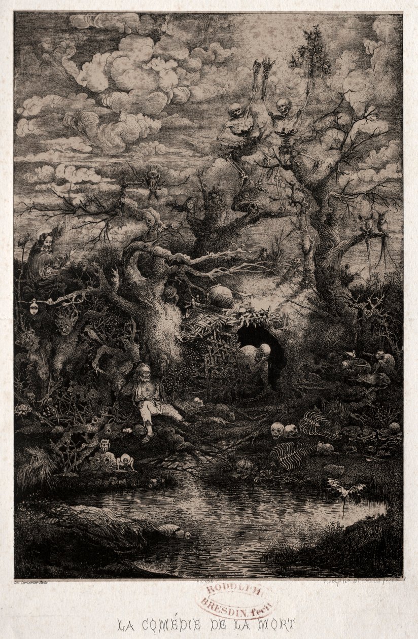 De komedie van de dood, 1854 door Rodolphe Bresdin