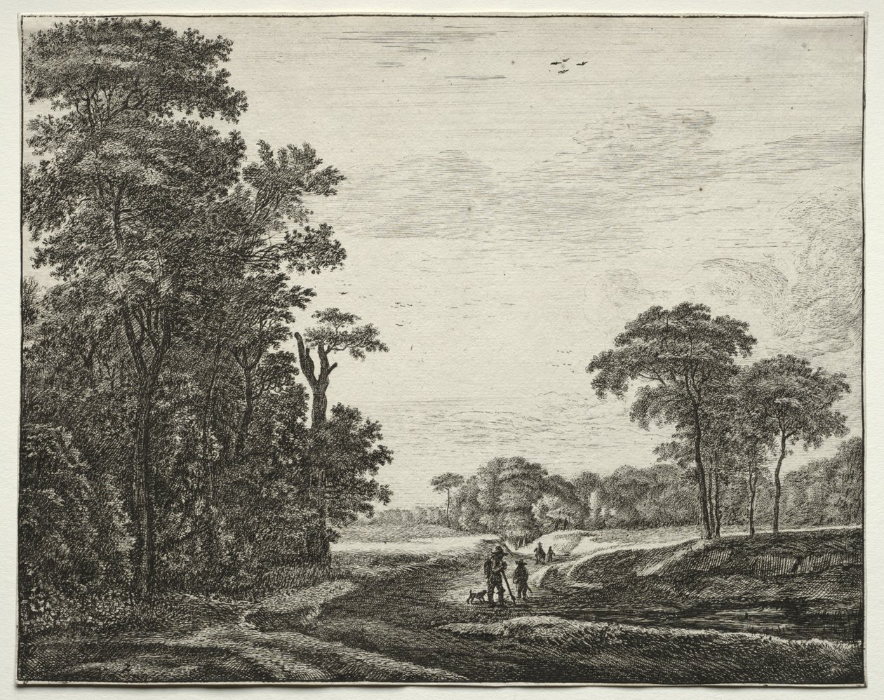 Zes Zichten in het Bos van Den Haag: Plaat 2 door Roelant Roghman