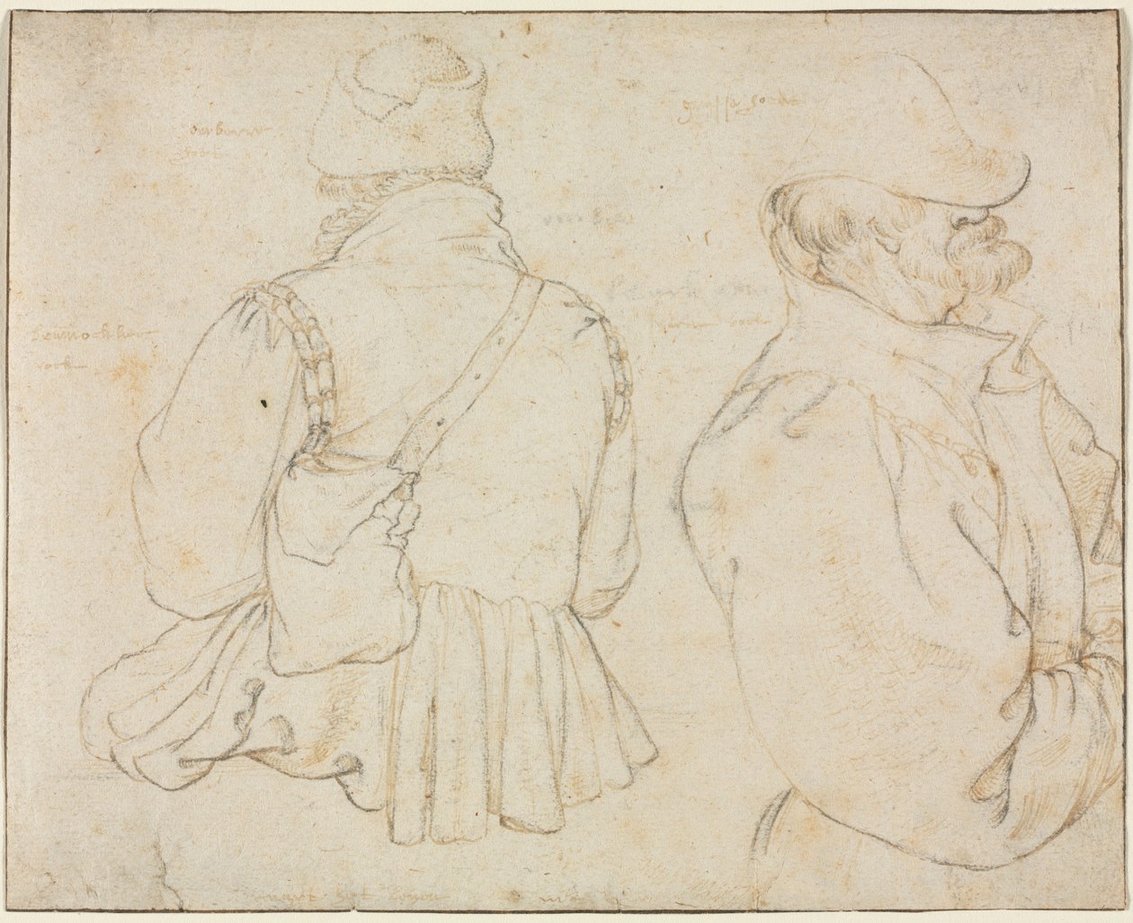 Twee Boheemse boeren in halve lengte, ca. 1605-1610 door Roelant Savery