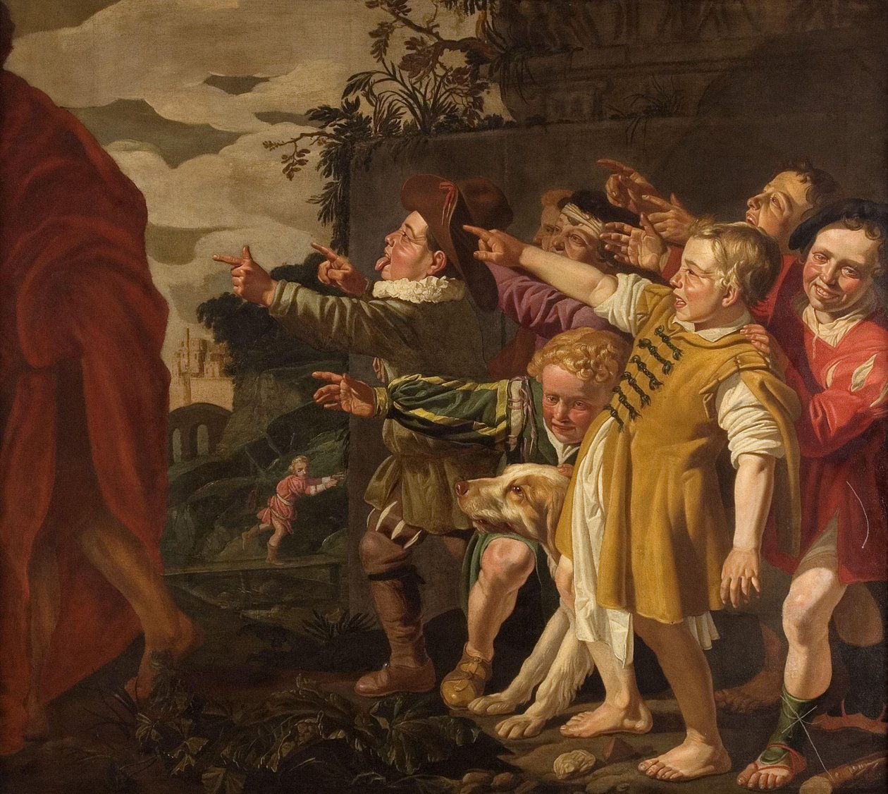 Elisa bespot door de kinderen (II Koningen 2:24-25) door Roeloff van Zijl (attributed to)