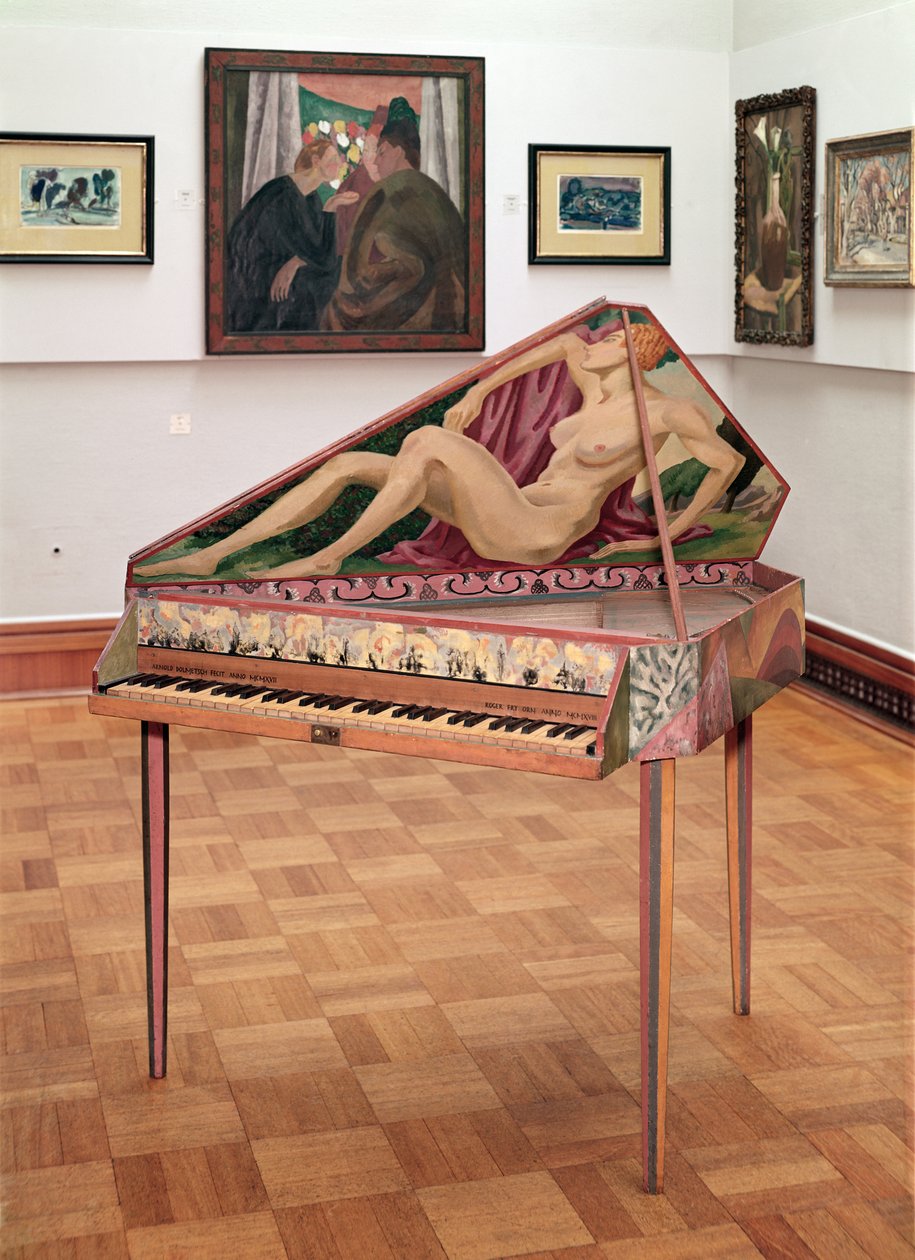 Virginaals, geschilderd door Roger Fry voor de Omega workshops door Roger Eliot Fry