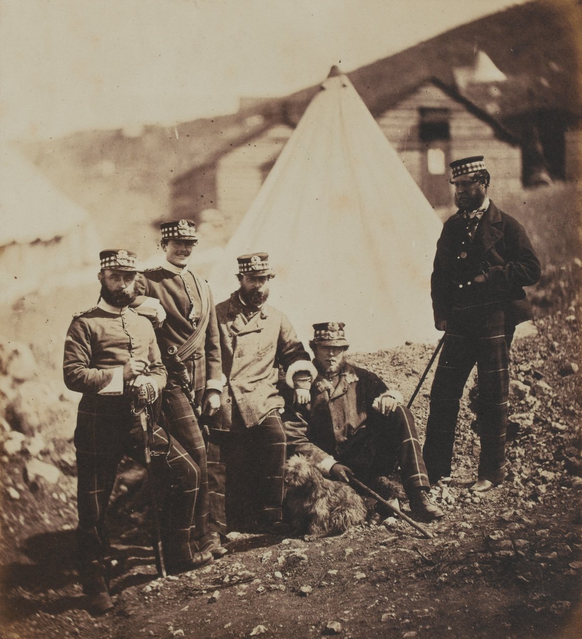 Officieren van het 71e (Highland) Regiment of Foot (Lichte Infanterie) uit een album van 52 foto