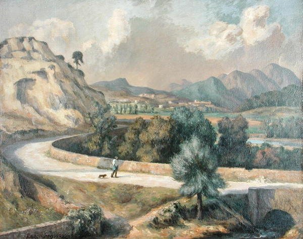 Italiaans landschap, ca. 1922-25 door Roger Eliot Fry