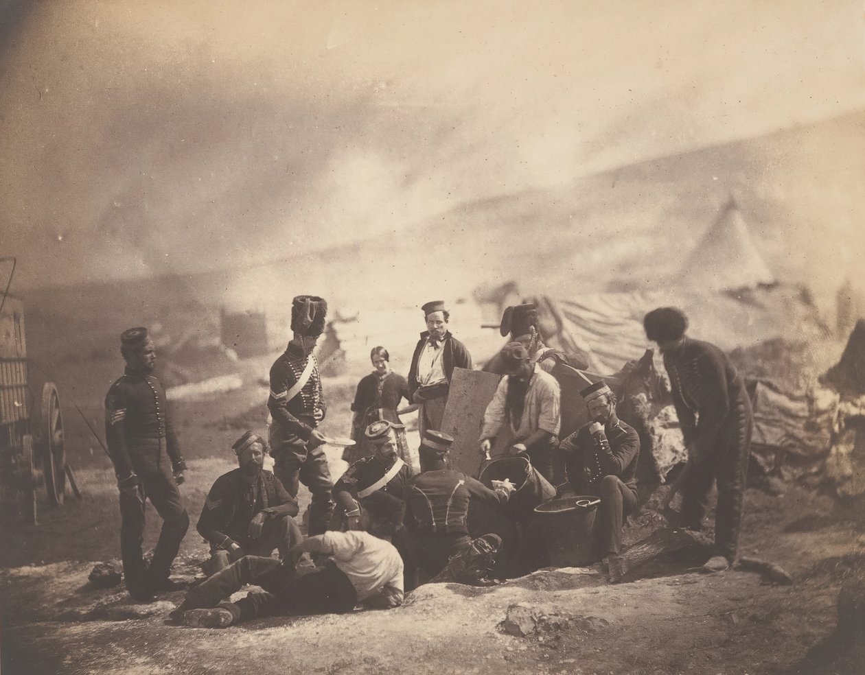 Kookhuis van de 8e Huzaren, 1855 door Roger Fenton